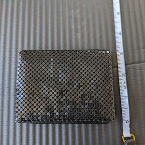 Whiting and Davis Black Mesh Cardholder Wallet